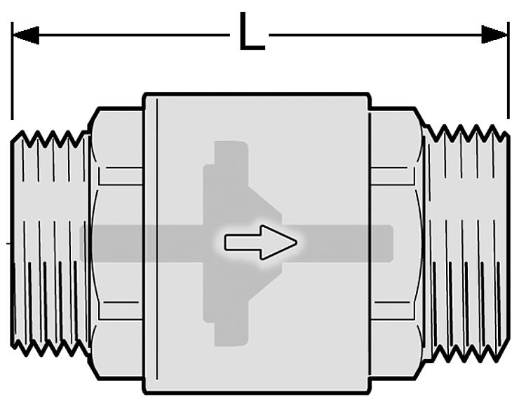 Rückschlagventil Messing 3/8" Durchfluss AG zu AG